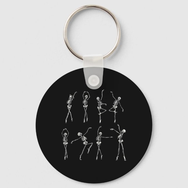 Dancing Skeleton Llerinas Halloween Costume Llet G Key Ring (Front)