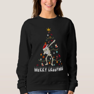 Dancing Skeleton Merry Creepmas Christmas Xmas Hol Sweatshirt