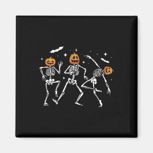Dancing Skeleton Pumpkin Halloween  Magnet