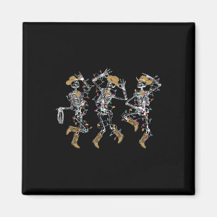 Dancing Skeleton Shirt For Women. Cowboy Skeletons Magnet