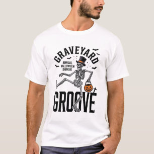 Dancing Skeleton Shirt with Pumpkin Vintage Hallow