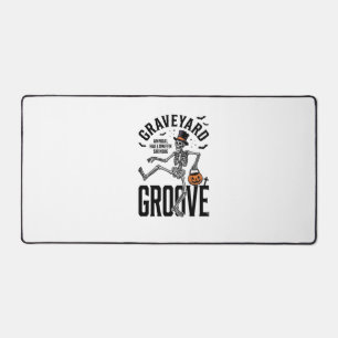Dancing Skeleton Shirt with Pumpkin Vintage Hallow Desk Mat