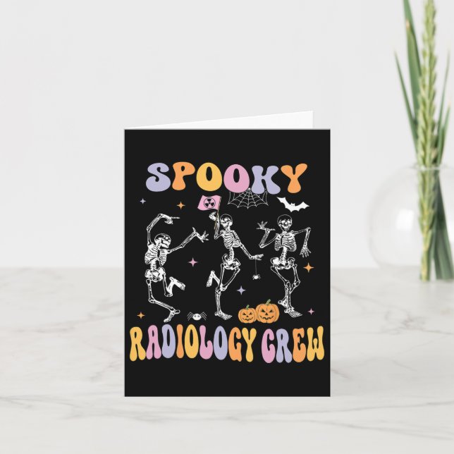 Dancing Skeleton Spooky Radiology Crew X-ray Tech  Card (Front)