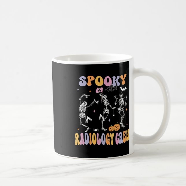 Dancing Skeleton Spooky Radiology Crew X-ray Tech  Coffee Mug (Right)