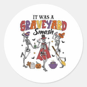 Dancing Skeleton Spooky Season Halloween Costume B Classic Round Sticker