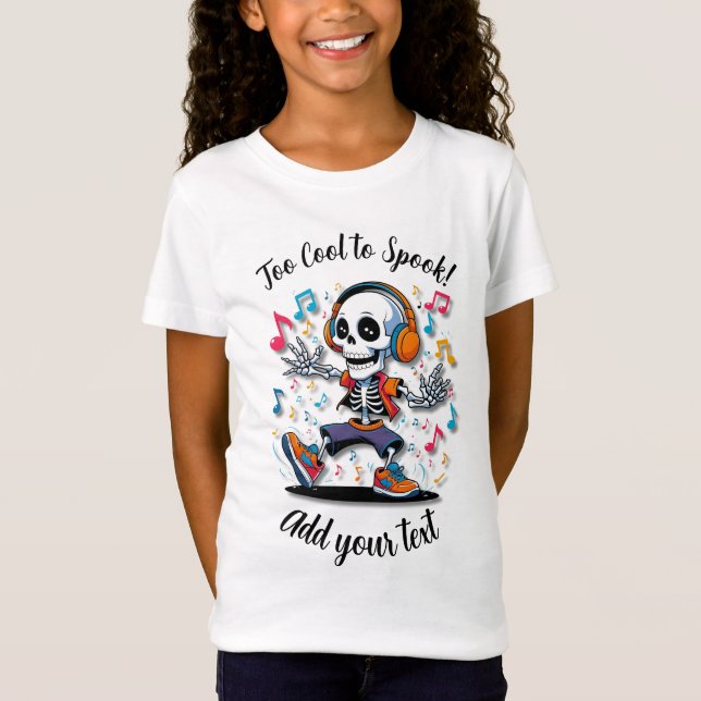 Dancing Skeleton Style – Girls Halloween Shirt (Front)