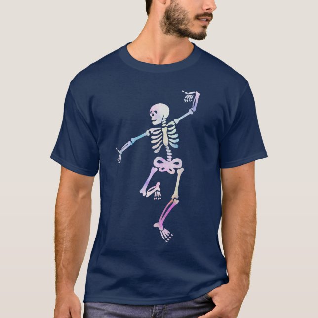Dancing Skeleton Watercolor T-Shirt (Front)