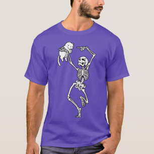 Dancing Skeleton With A Cat  T-Shirt
