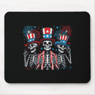 Dancing Skeletons 4th Of July Funny Independence D Mouse Pad