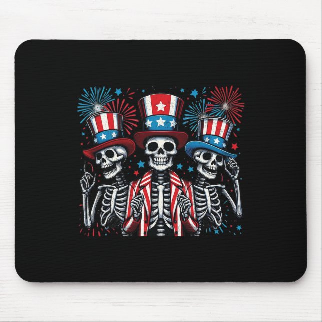 Dancing Skeletons 4th Of July Funny Independence D Mouse Pad (Front)