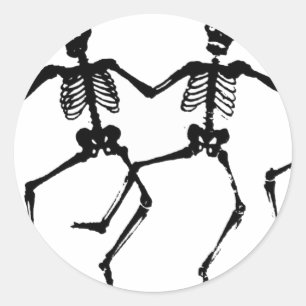 Dancing Skeletons Classic Round Sticker