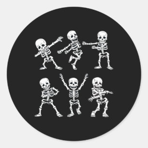 Dancing Skeletons Dance Challenge Boys Girl Kids H Classic Round Sticker