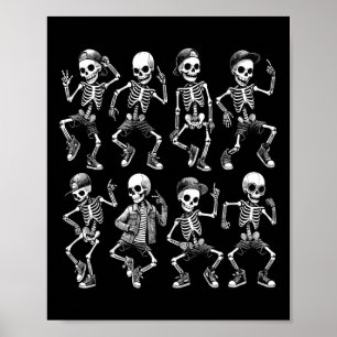 Dancing Skeletons Dance Challenge Boys Girl Kids H Poster