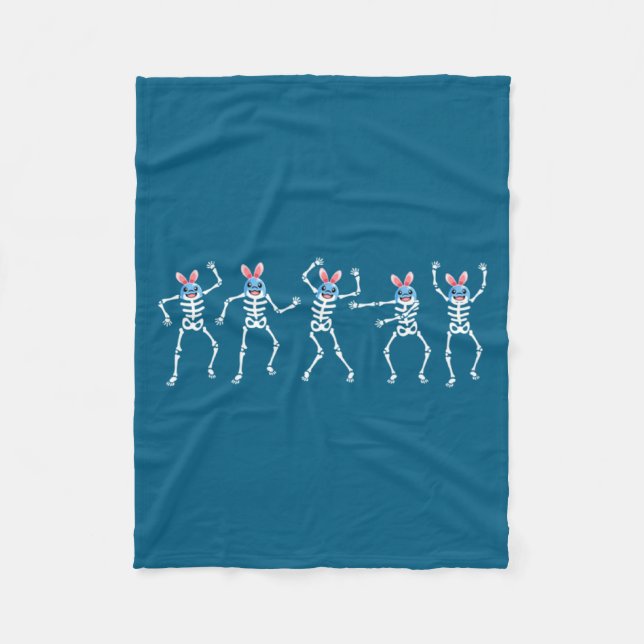 Dancing Skeletons Dance Challenge Dolphin Design Fleece Blanket (Front)