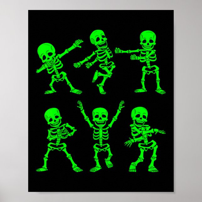 Dancing Skeletons Dance Challenge Girl Boys Kids H Poster (Front)