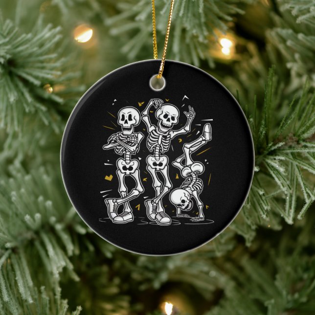 Dancing Skeletons Dance Challenge Halloween  Ceramic Tree Decoration (Tree)