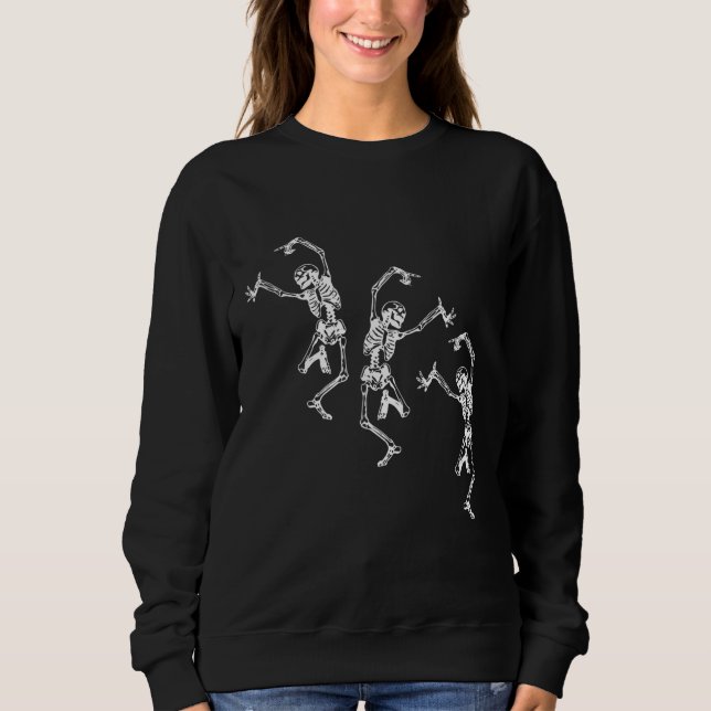 Dancing Skeletons Dance Challenge Halloween Gift Sweatshirt (Front)