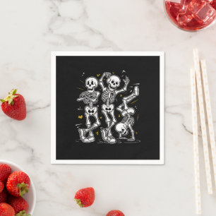 Dancing Skeletons Dance Challenge Halloween  Napkin