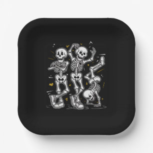 Dancing Skeletons Dance Challenge Halloween Paper Plate