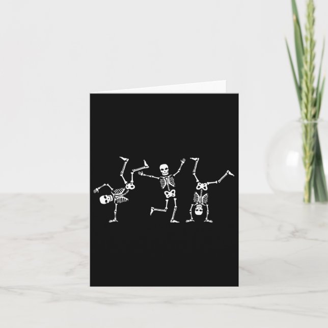 Dancing Skeletons Dance Challenge Halloween Scary  Card (Front)