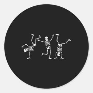 Dancing Skeletons Dance Challenge Halloween Scary Classic Round Sticker