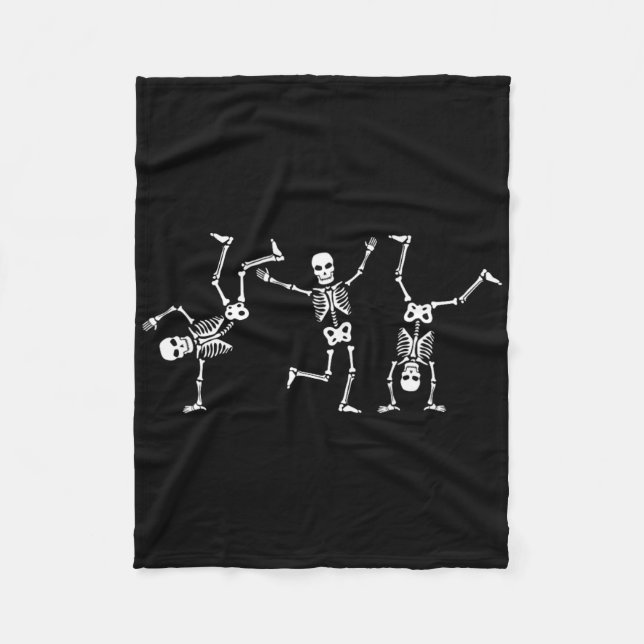 Dancing Skeletons Dance Challenge Halloween Scary  Fleece Blanket (Front)