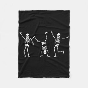 Dancing Skeletons Dance Challenge Halloween Scary Fleece Blanket