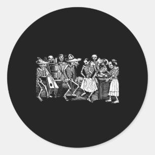 Dancing Skeletons Day Of Dead Dia De Los Muertos Classic Round Sticker