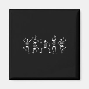 Dancing Skeletons Fun Halloween Pumpkin Spice Witc Magnet