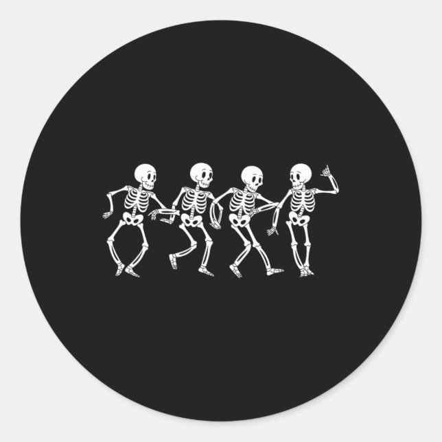Dancing Skeletons Halloween Costume  Classic Round Sticker (Front)