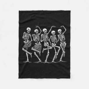 Dancing Skeletons Halloween Costume Women Girls Fleece Blanket
