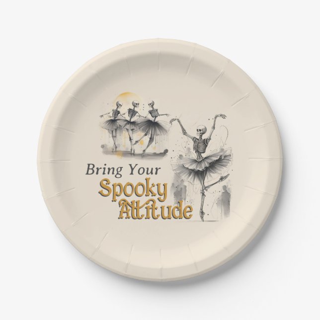 Dancing Skeletons Hallowe'en Dance Plates (Front)