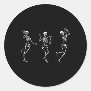 Dancing Skeletons. Halloween Dead Dance For Men Classic Round Sticker