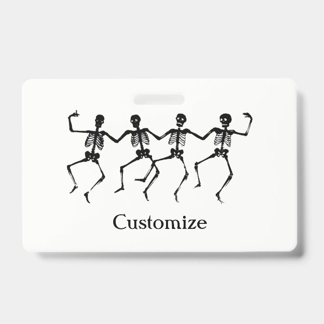 Dancing Skeletons Halloween ID Badge (Front)