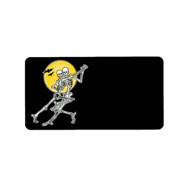 Dancing Skeletons Halloween Label (Front)