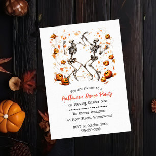 Dancing Skeletons Halloween Party Invitation 