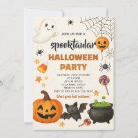 Dancing Skeletons Halloween Party Invitation