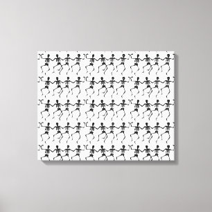 Dancing Skeletons Halloween Thunder_Cove Canvas Print