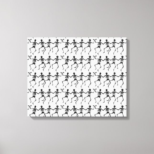 Dancing Skeletons Halloween Thunder_Cove Canvas Print (Front)