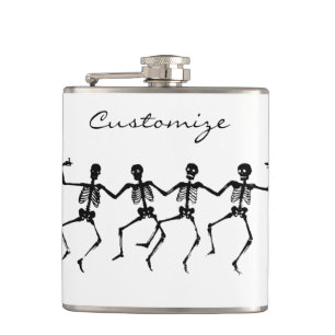 Dancing Skeletons Halloween Thunder_Cove Hip Flask