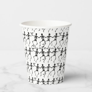 Dancing Skeletons Halloween Thunder_Cove Paper Cups