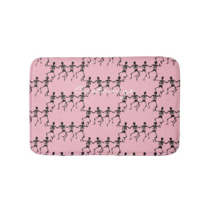 Dancing Skeletons Halloween Thunder_Cove pink Bath Mat