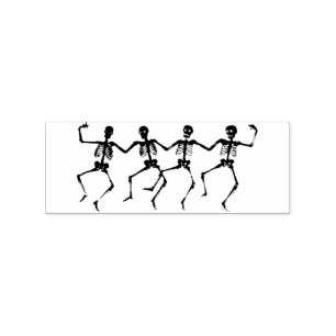 Dancing Skeletons Halloween Thunder_Cove Rubber Stamp