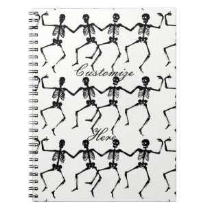 Dancing Skeletons Halloween Thunder_Cove Spiral Notebook