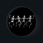 Dancing Skeletons II 6 Cm Round Badge<br><div class="desc">Images of white dancing skeletons.</div>