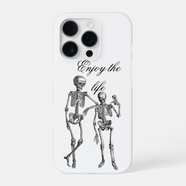 Dancing Skeletons Illustration  iPhone Case (Back)