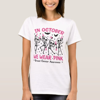 Dancing Skeletons in Pink for October Awareness T-Shirt