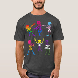 Dancing Skeletons LGBT Gay Pride Rainbow Men Women T-Shirt
