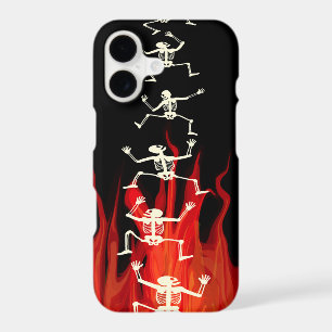 Dancing Skeletons On Fire Flames For Halloween