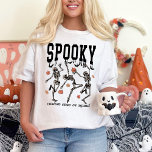Dancing Skeletons Personalised Spooky Halloween T-Shirt<br><div class="desc">Celebrate Halloween in style with our Dancing Skeletons Personalised Spooky Halloween T-Shirt! This fun and festive shirt features a lively design of dancing skeletons, perfect for adding a touch of humour to your Halloween festivities. Ideal for families, this shirt is great for creating matching outfits that everyone will love. Personalise...</div>